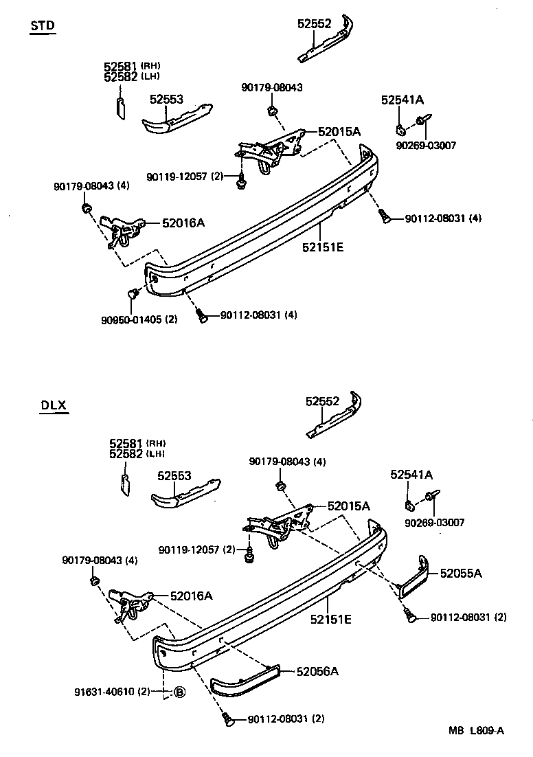 52016-91705 ARM SUB-ASSY, REAR BUMPER, LH product image