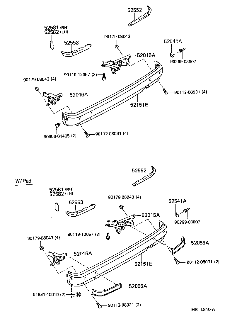 52016-30110 ARM SUB-ASSY, REAR BUMPER, LH product image