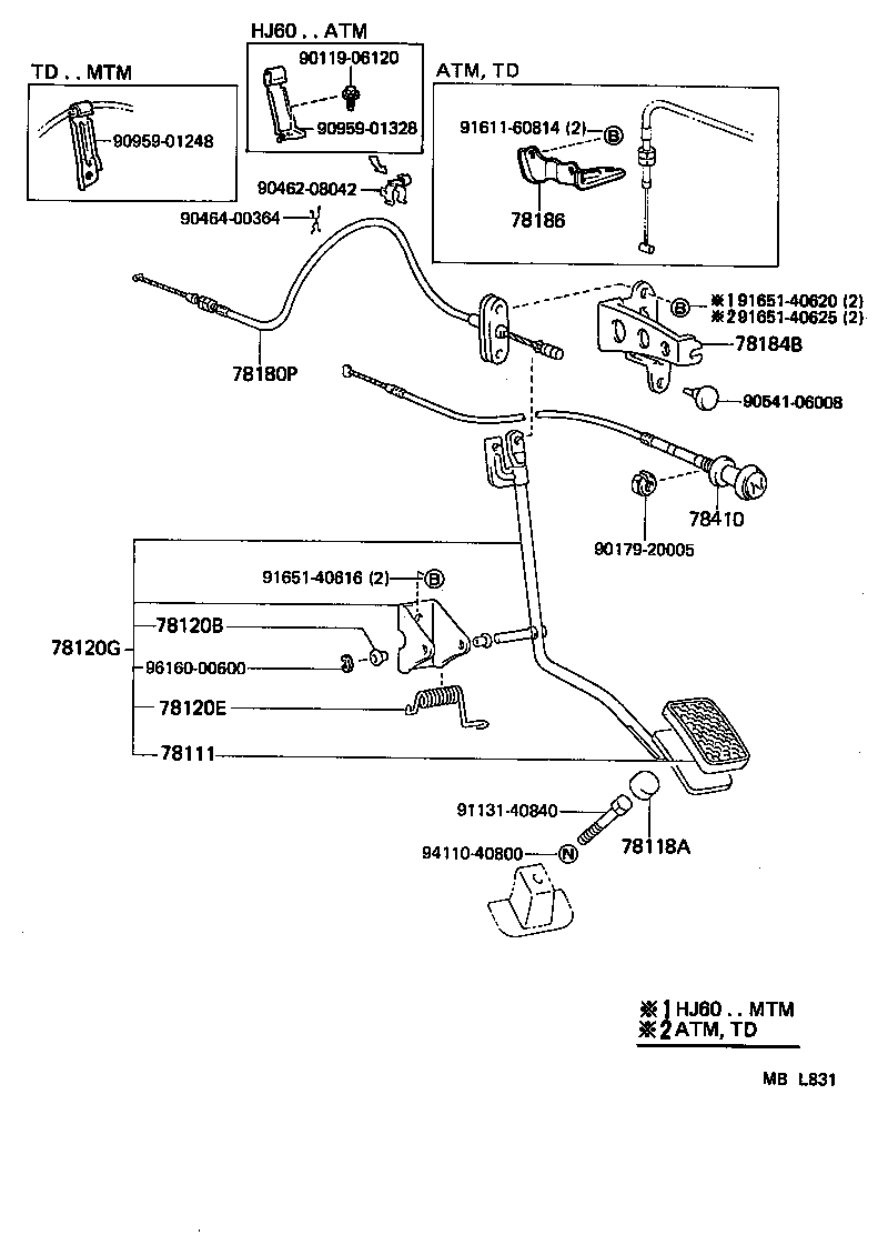78180-90A33 CABLE ASSY, ACCELERATOR CONTROL product image