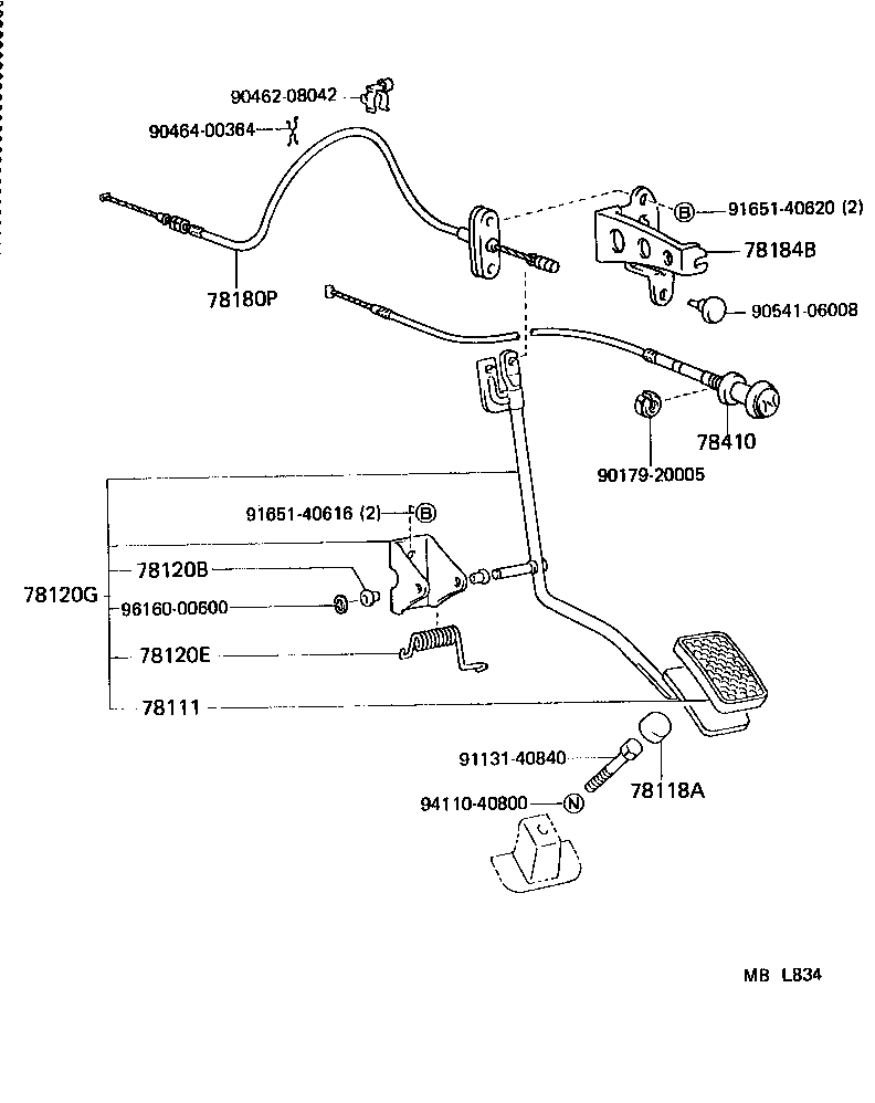 78180-90A09 CABLE ASSY, ACCELERATOR CONTROL product image