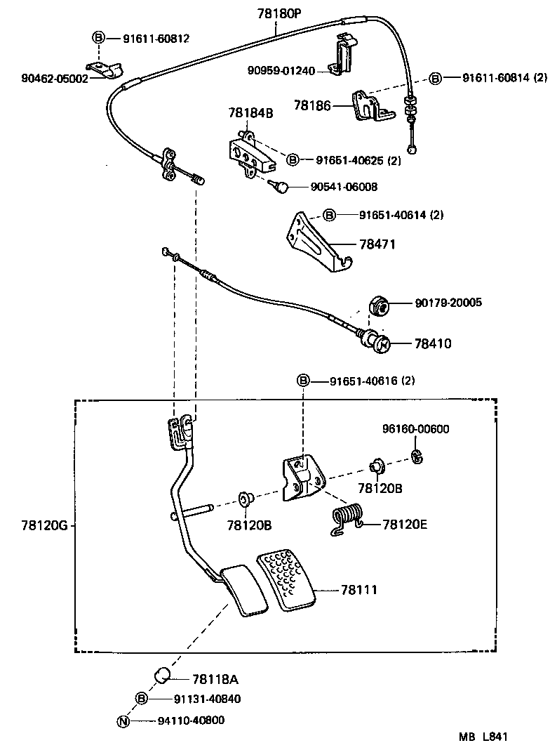 78180-90A29 CABLE ASSY, ACCELERATOR CONTROL product image