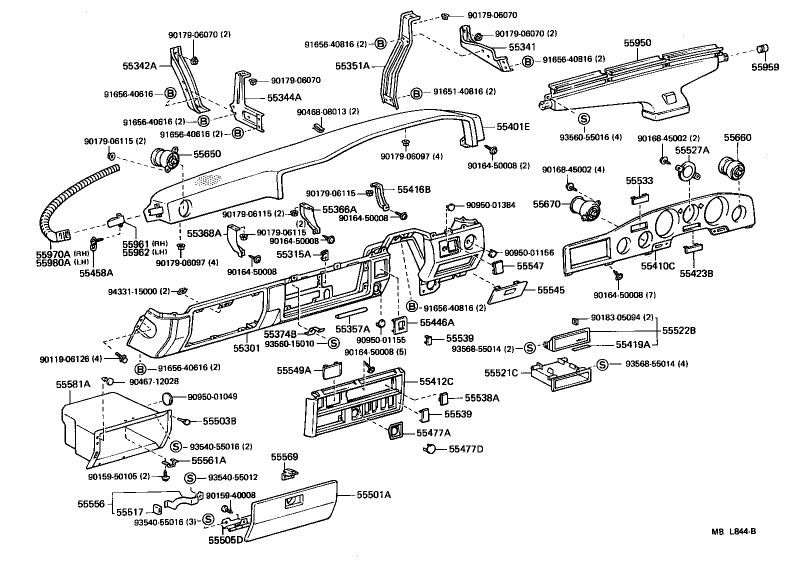 55650-90A03 REGISTER ASSY, INSTRUMENT PANEL, NO.1 product image