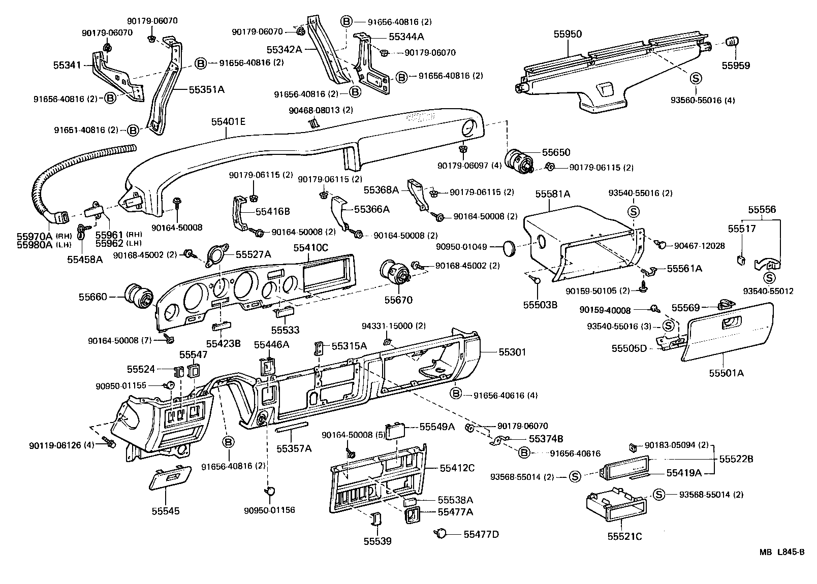 55650-90A03 REGISTER ASSY, INSTRUMENT PANEL, NO.1 product image