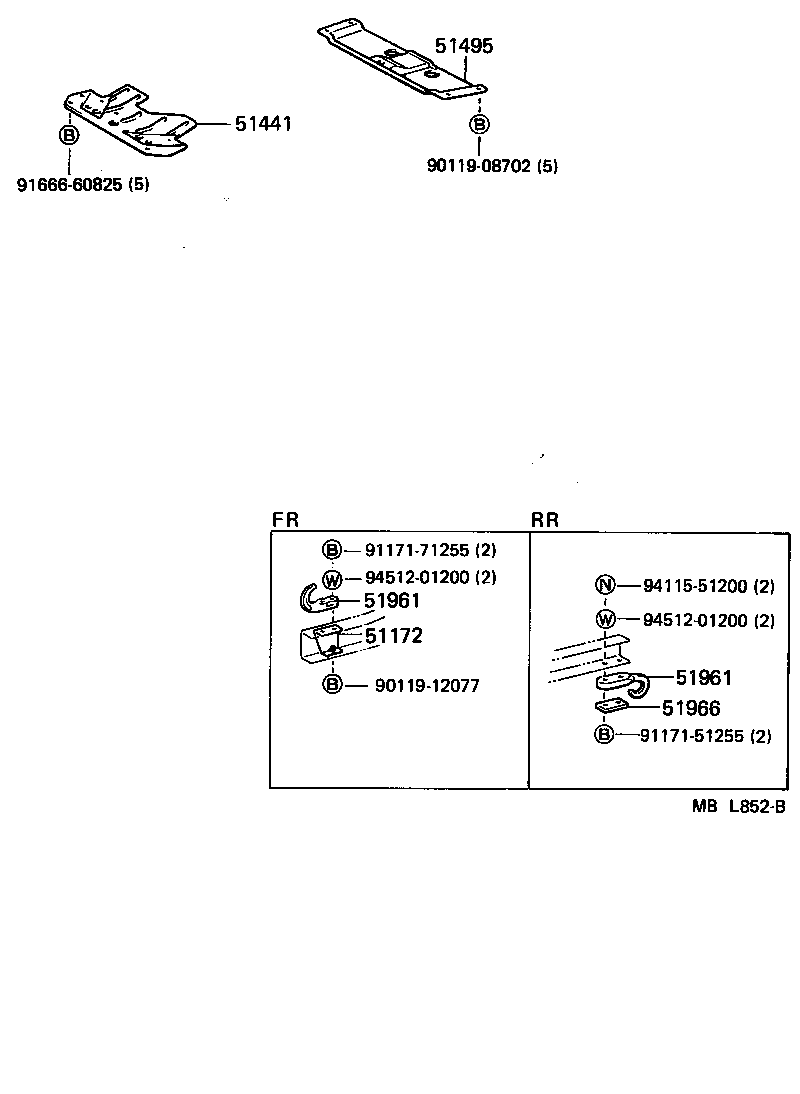 Toyota 51961-60040 HOOK, NO.1