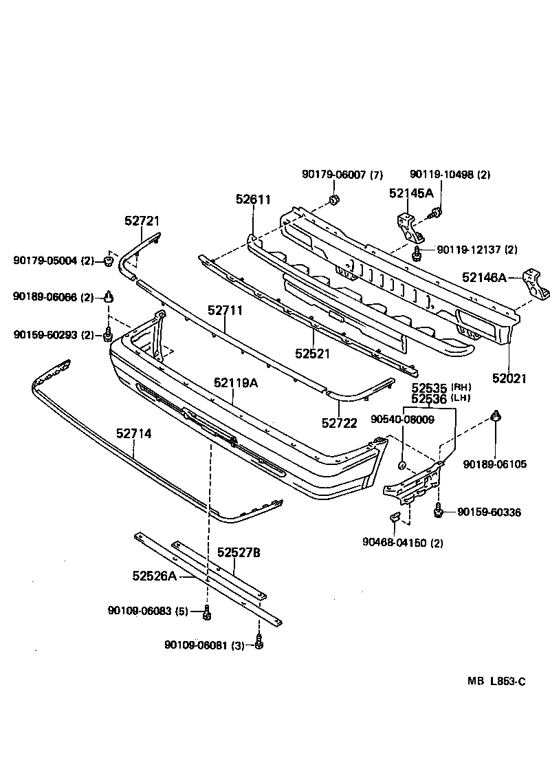 52712-30040 MOULDING, FRONT BUMPER SIDE, RH product image