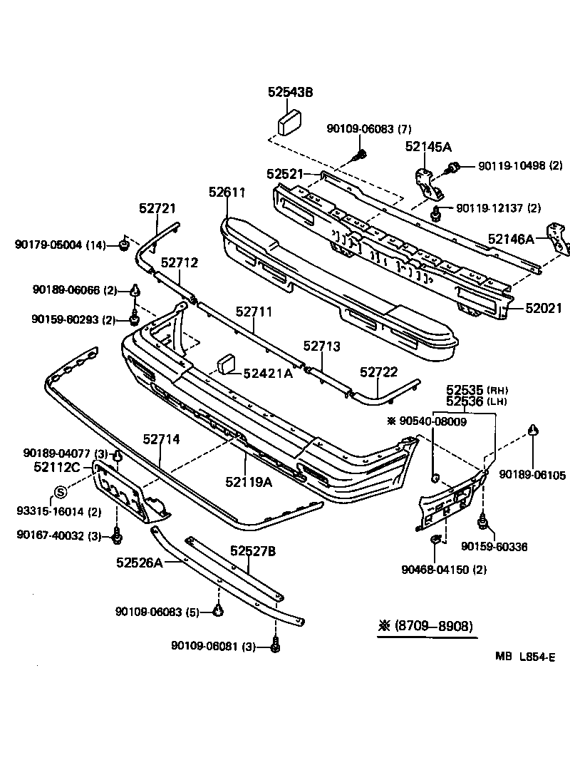 52712-30040 MOULDING, FRONT BUMPER SIDE, RH product image