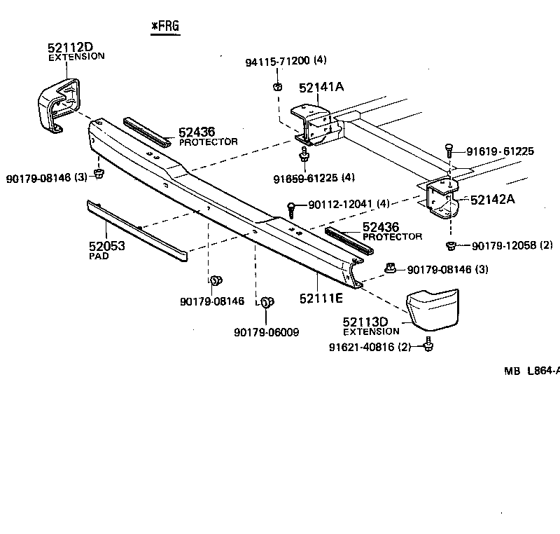 52111-90A02 BAR, FRONT BUMPER product image