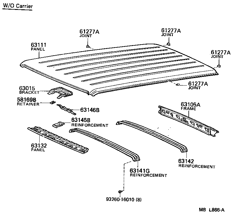 63015-90A01 BRACKET SUB-ASSY, ROOF CONSOLE product image