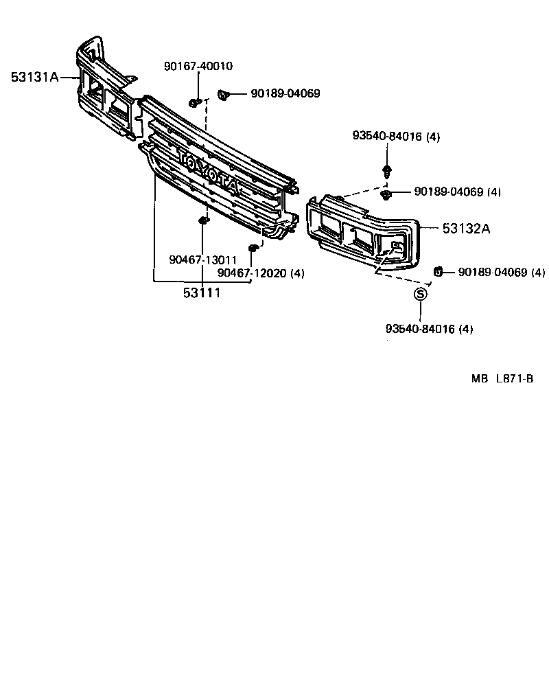 53111-90A07 GRILLE, RADIATOR product image