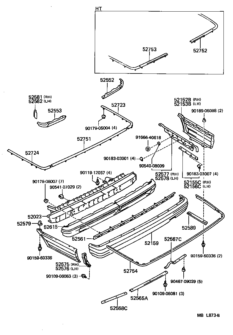 52016-30110 ARM SUB-ASSY, REAR BUMPER, LH product image