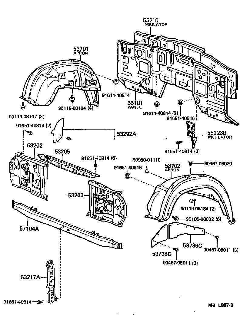 Toyota 57104-90A03 MEMBER SUB-ASSY, FRONT CROSS