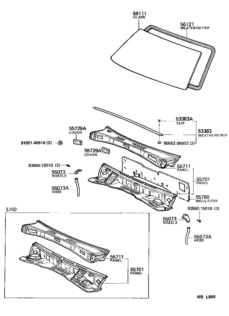 55700-90G19 PANEL SUB-ASSY, COWL product image