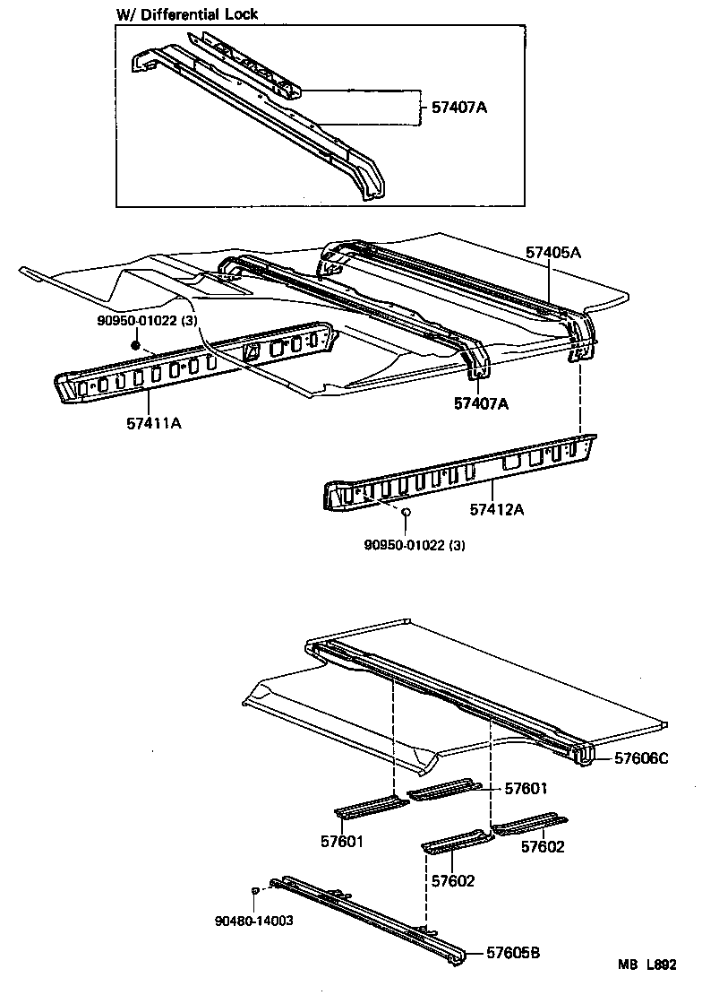 57407-90A53 MEMBER SUB-ASSY, CENTER FLOOR CROSS product image
