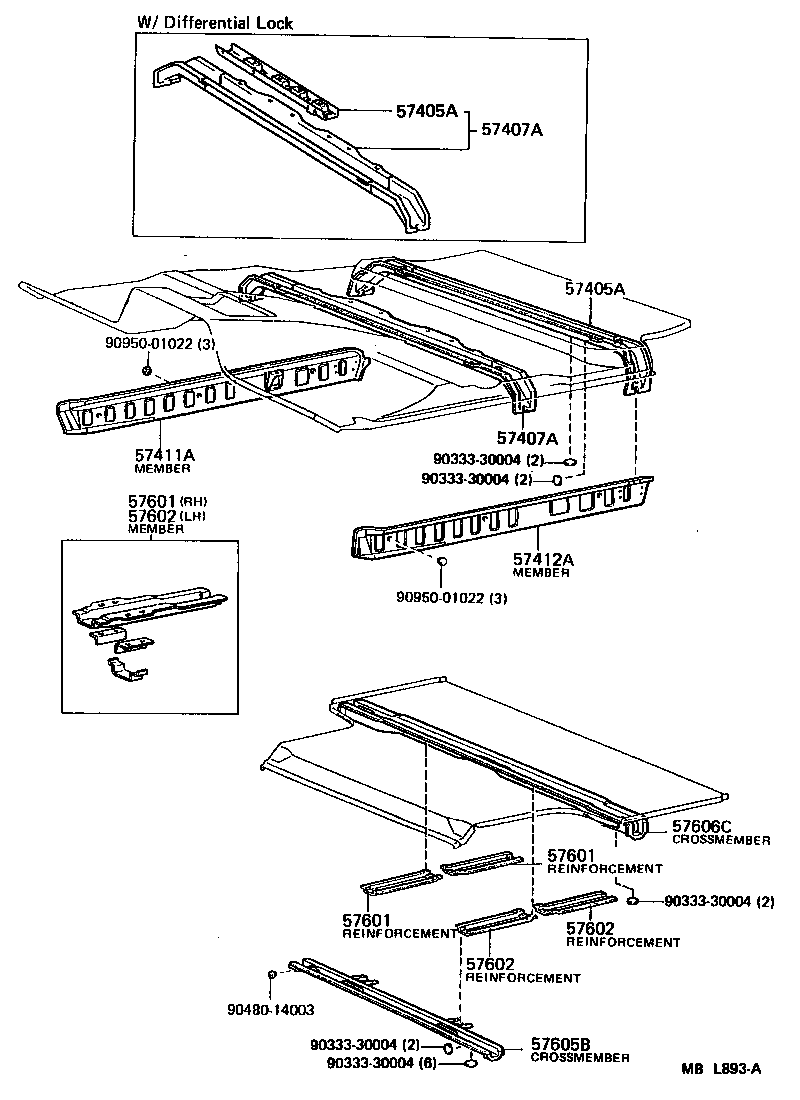 57407-90A40 MEMBER SUB-ASSY, CENTER FLOOR CROSS product image
