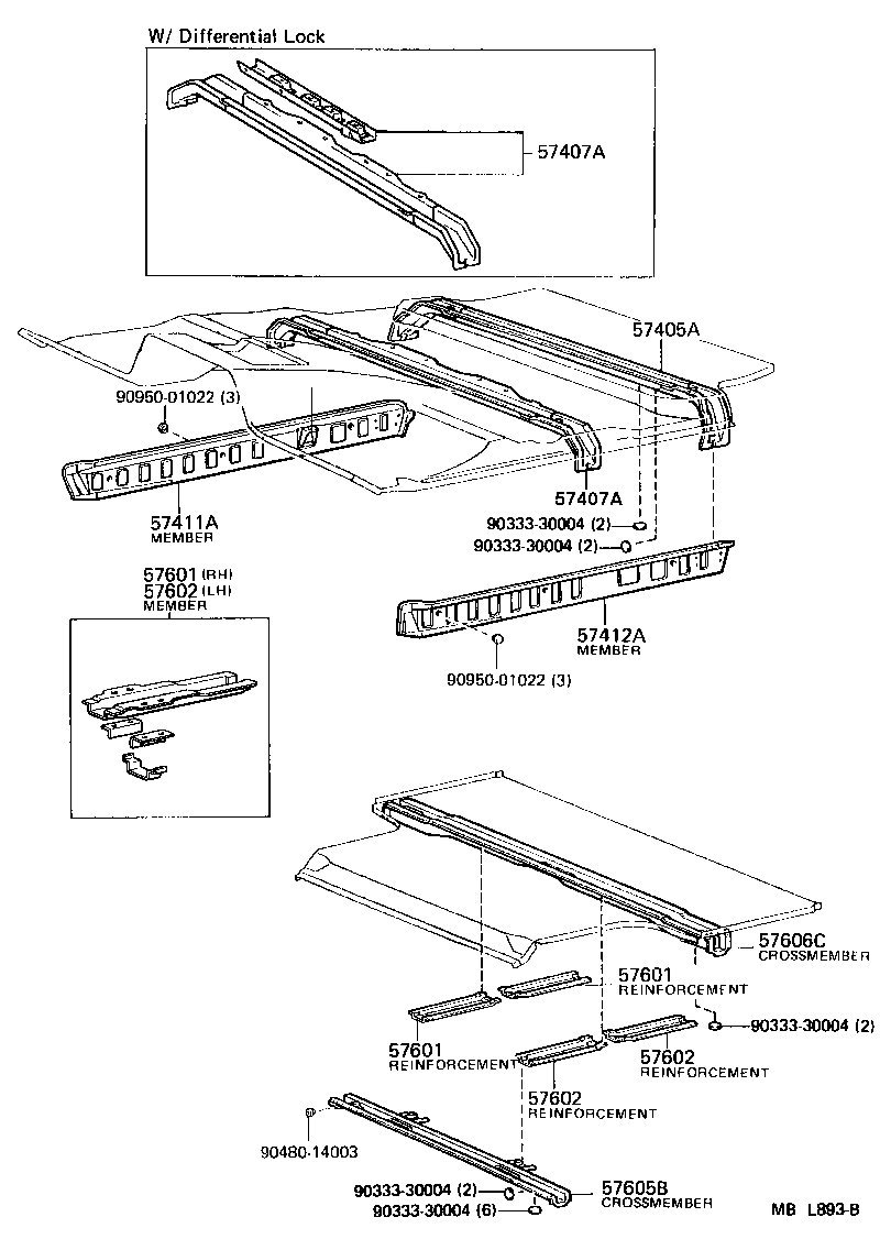57407-90A52 MEMBER SUB-ASSY, CENTER FLOOR CROSS product image