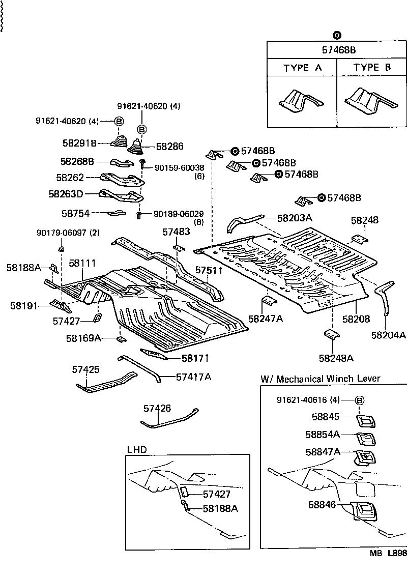 58211-90A33 PAN, CENTER FLOOR product image