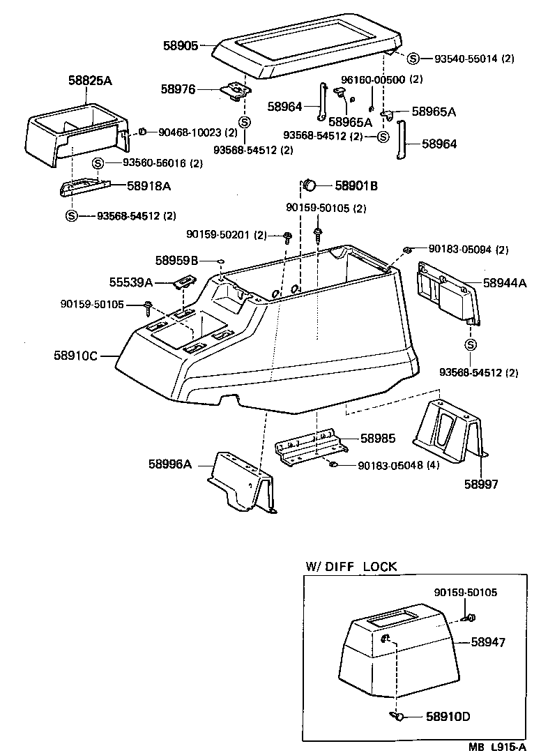58996-90A03 BRACKET, CONSOLE BOX MOUNTING, NO.2 product image