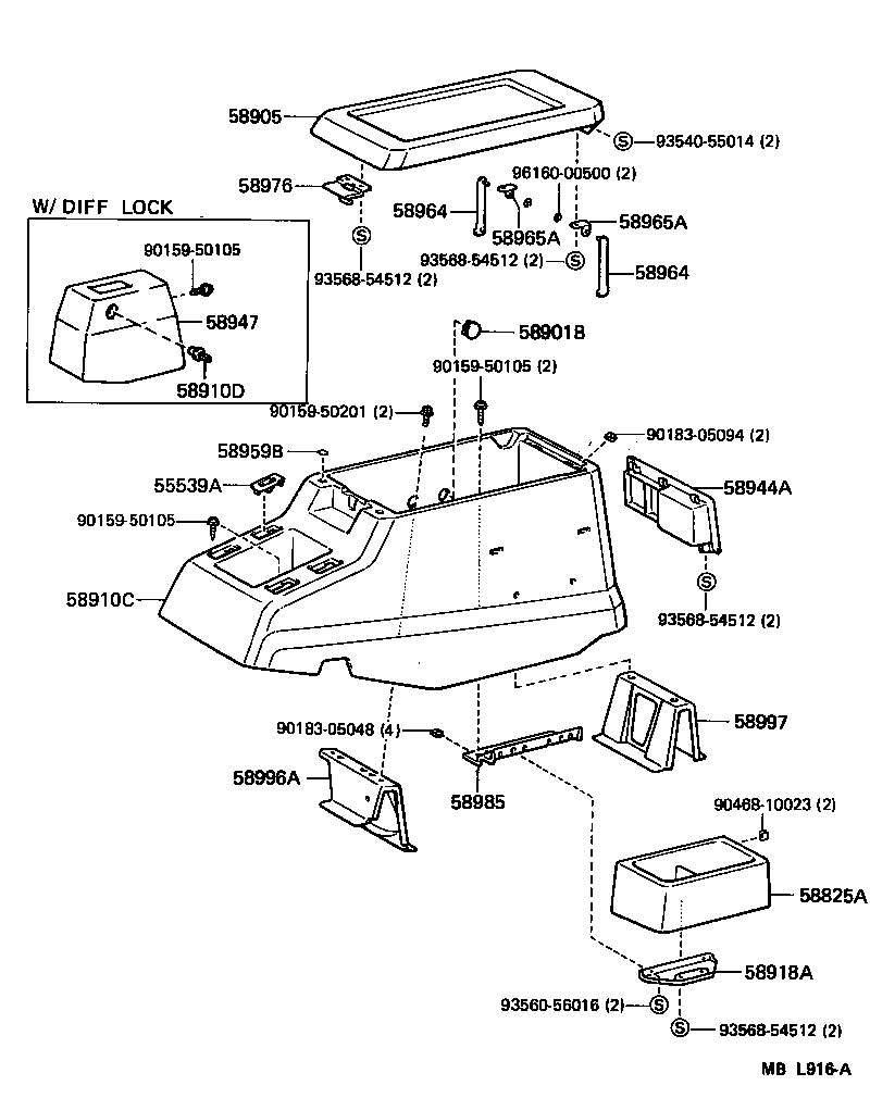 58996-90A03 BRACKET, CONSOLE BOX MOUNTING, NO.2 product image