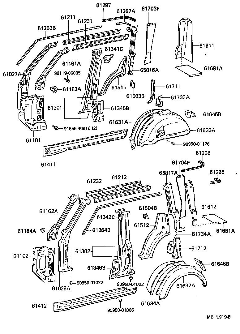76607-90A02 MUDGUARD SUB-ASSY, QUARTER PANEL, REAR RH product image