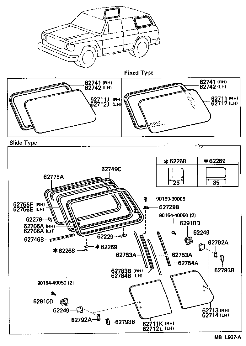 62749-90A01 SEAL, QUARTER WINDOW, UPPER product image