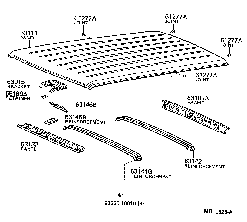 63102-90A01 PANEL SUB-ASSY, WINDSHIELD HEADER product image