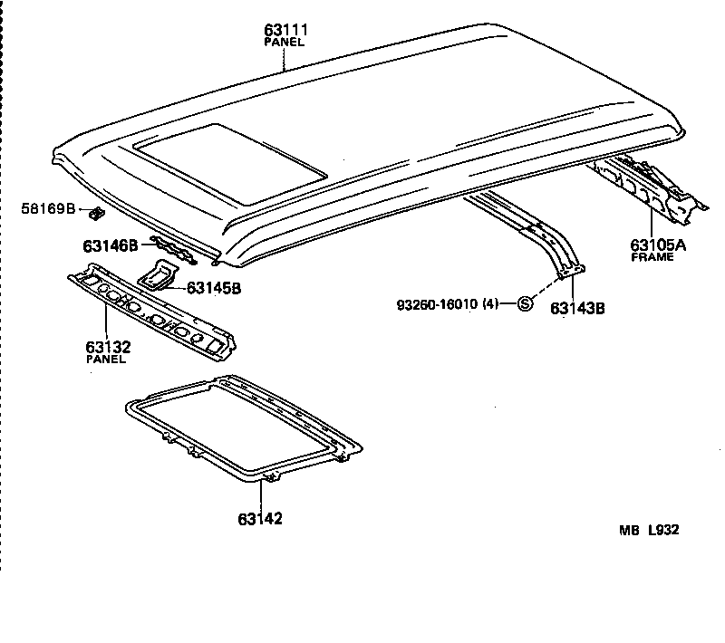 63102-90A01 PANEL SUB-ASSY, WINDSHIELD HEADER product image