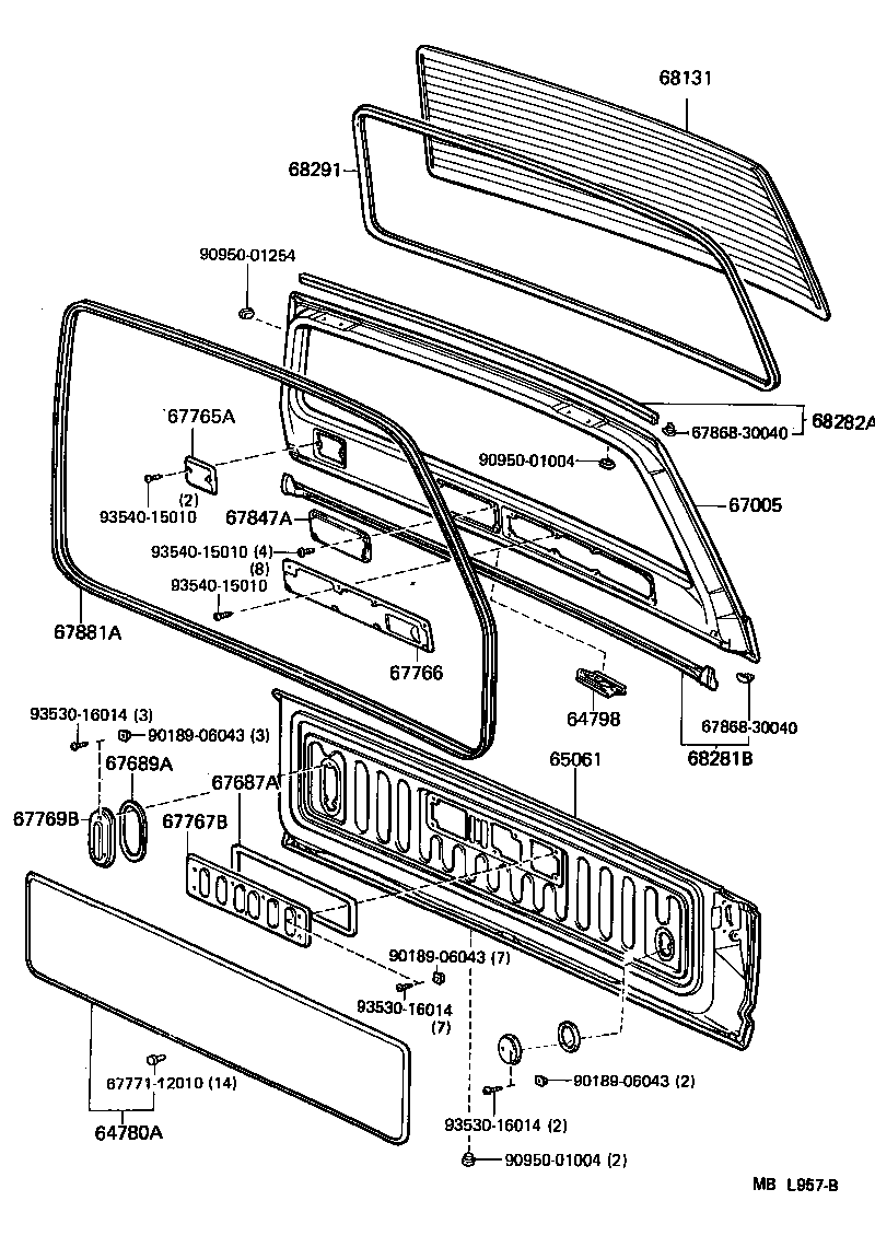 67006-90A22 PANEL SUB-ASSY, BACK DOOR product image