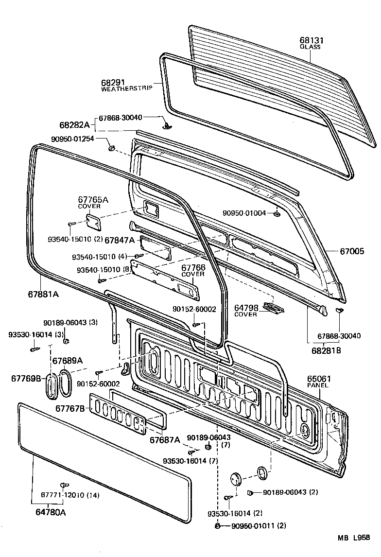 65061-90A13 PANEL SUB-ASSY, TAIL GATE product image