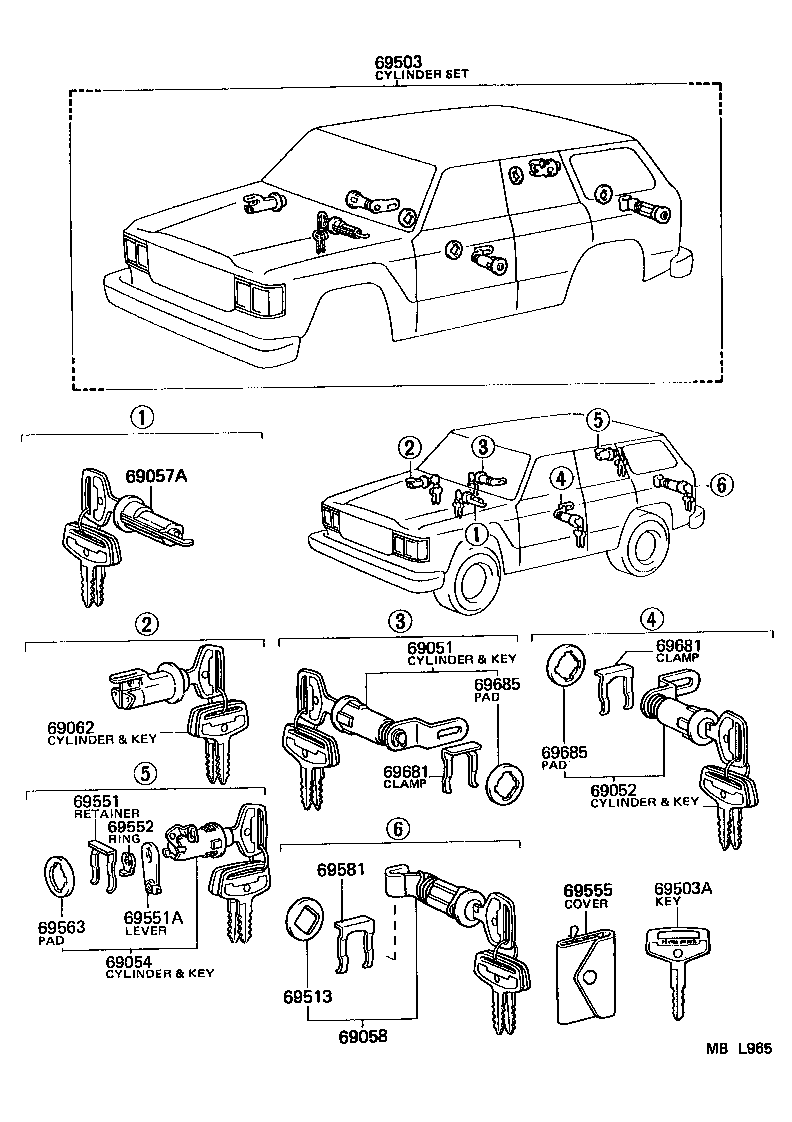 69005-90A73 CYLINDER SET, LOCK product image