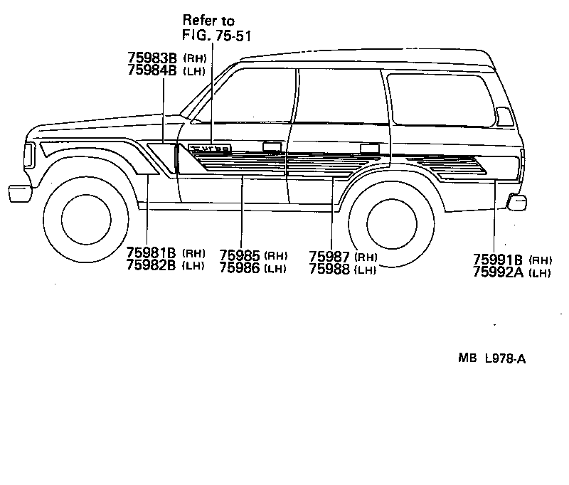 75981-90A18 STRIPE, FENDER, RH product image