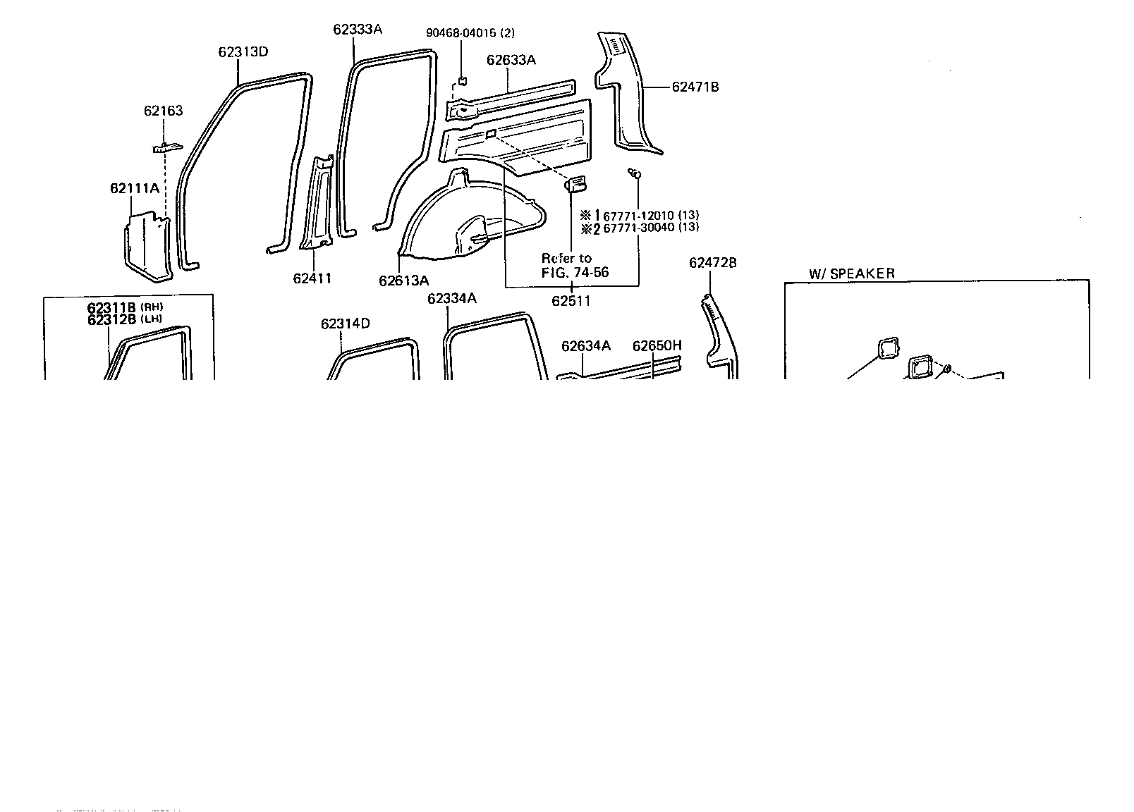 62520-90A70-06 BOARD, QUARTER INSIDE TRIM, LH product image