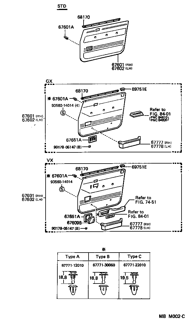 69751-32010-26 HOLDER, FRONT DOOR LOCK CONTROL KNOB product image