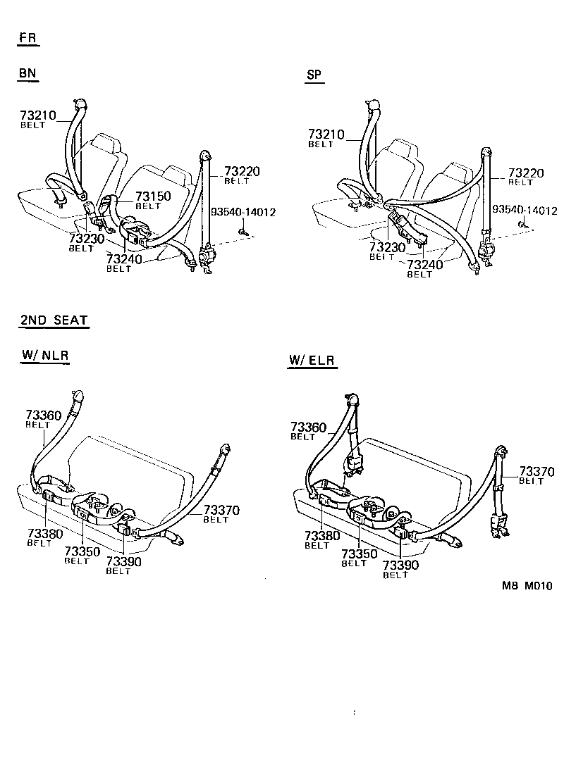 73570-90A07-06 BELT ASSY, REAR NO.2 SEAT, OUTER LH product image