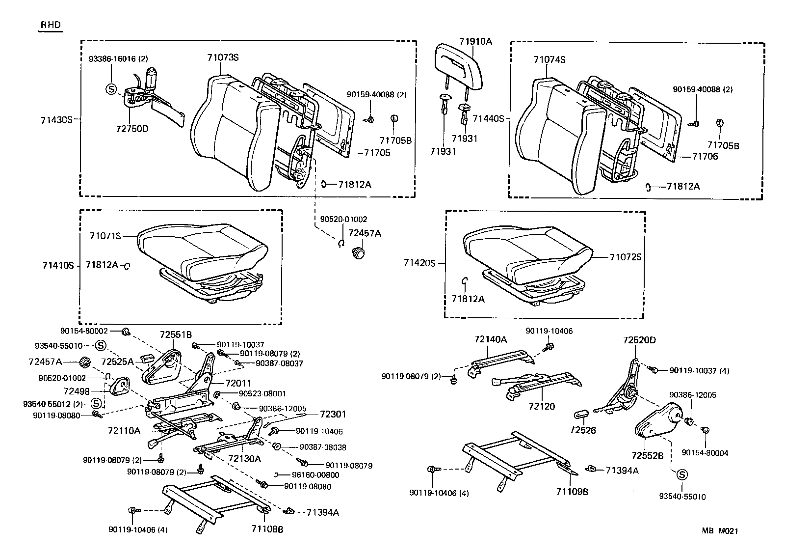 71460-90G19-06 CUSHION ASSY, REAR SEAT, RH(FOR SEPARATE TYPE) product image