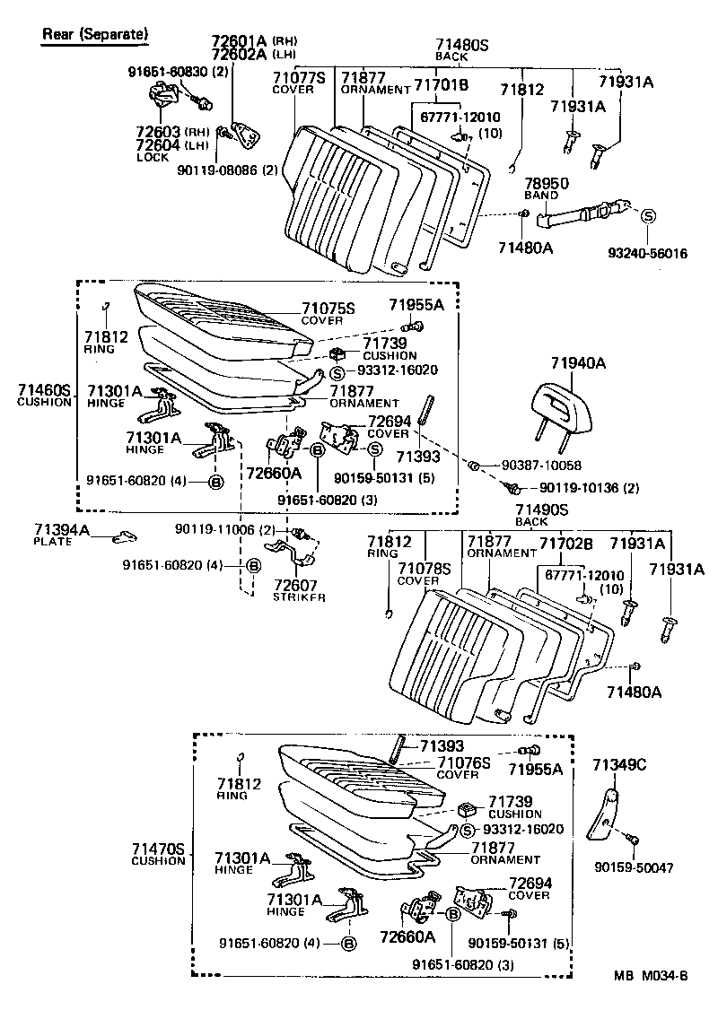 71460-90G19-06 CUSHION ASSY, REAR SEAT, RH(FOR SEPARATE TYPE) product image