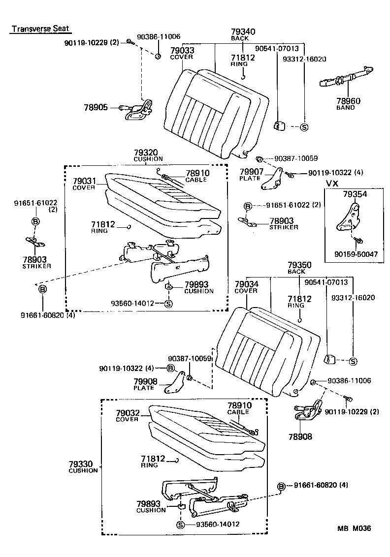 71460-90G19-06 CUSHION ASSY, REAR SEAT, RH(FOR SEPARATE TYPE) product image