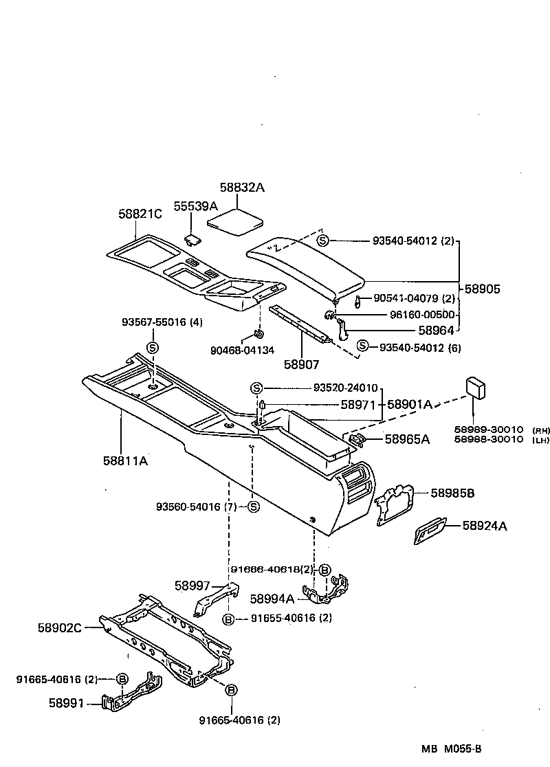 58902-30040 BRACKET SUB-ASSY, CONSOLE BOX MOUNTING product image