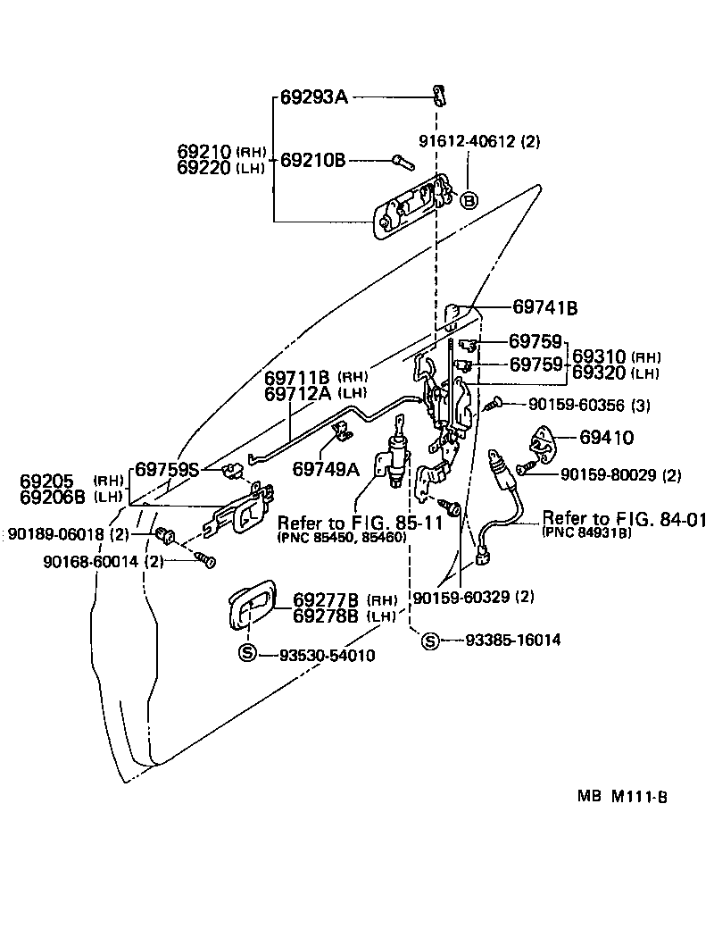 69310-30690 LOCK ASSY, FRONT DOOR, RH product image