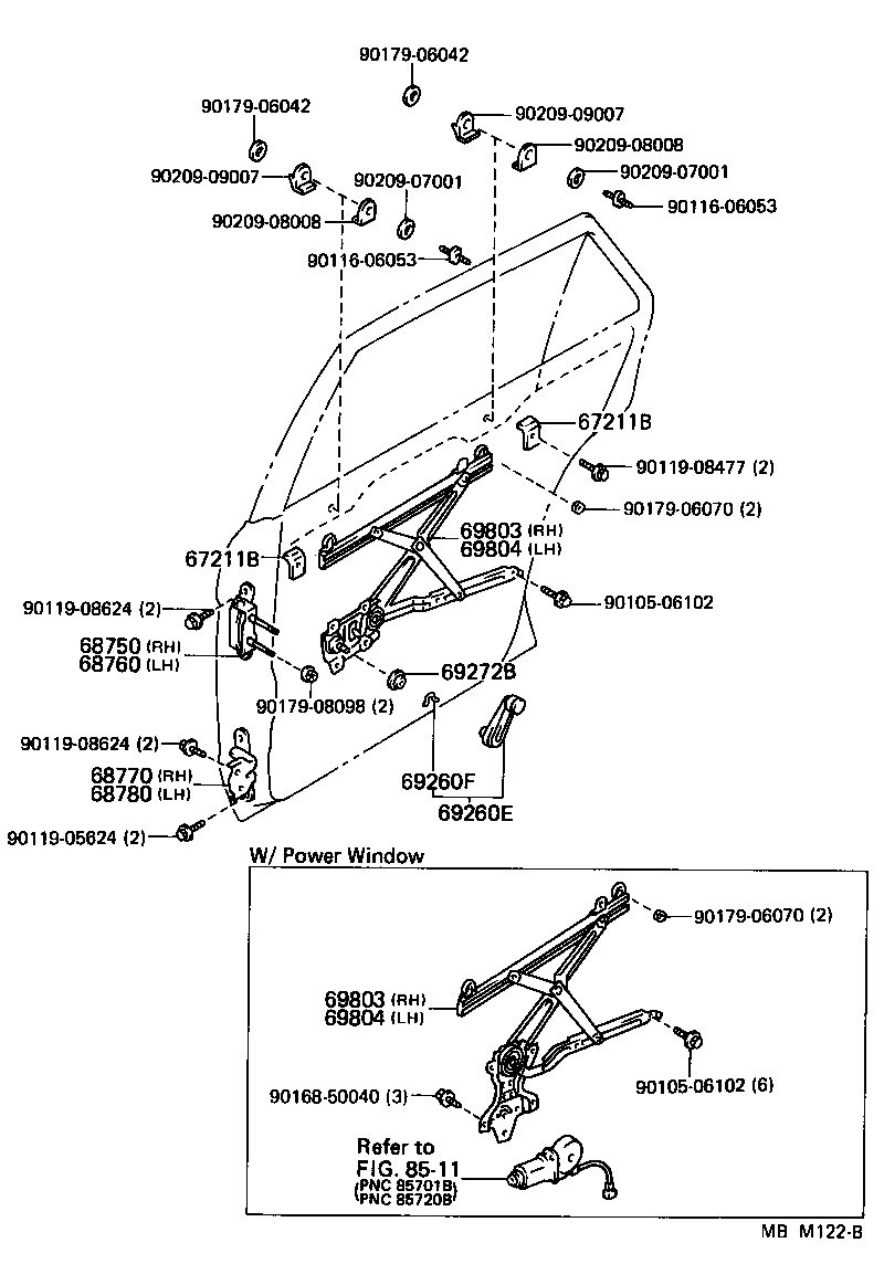 68780-30050 HINGE ASSY, REAR DOOR, LOWER LH product image