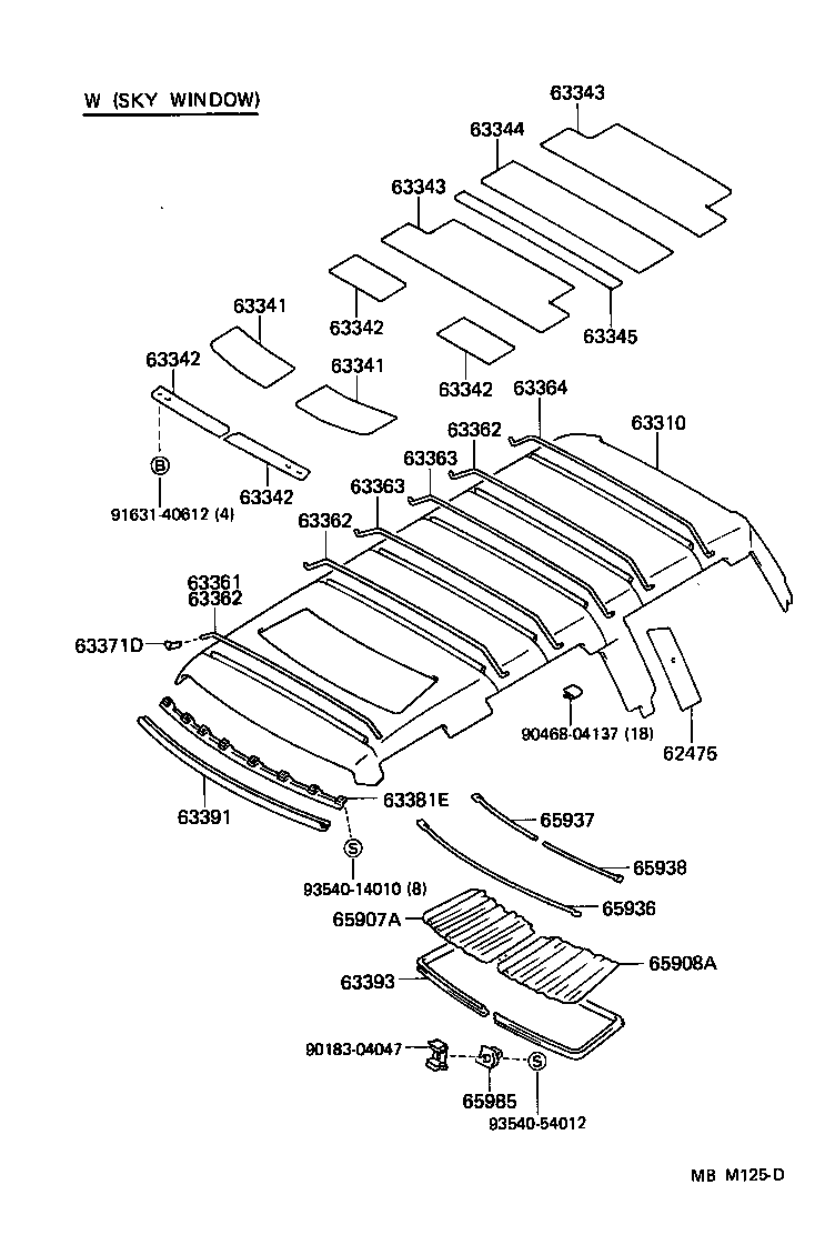 62475-91704 PAD, ROOF SIDE INNER GARNISH product image