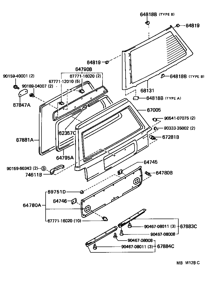 67005-91781 PANEL SUB-ASSY, BACK DOOR product image