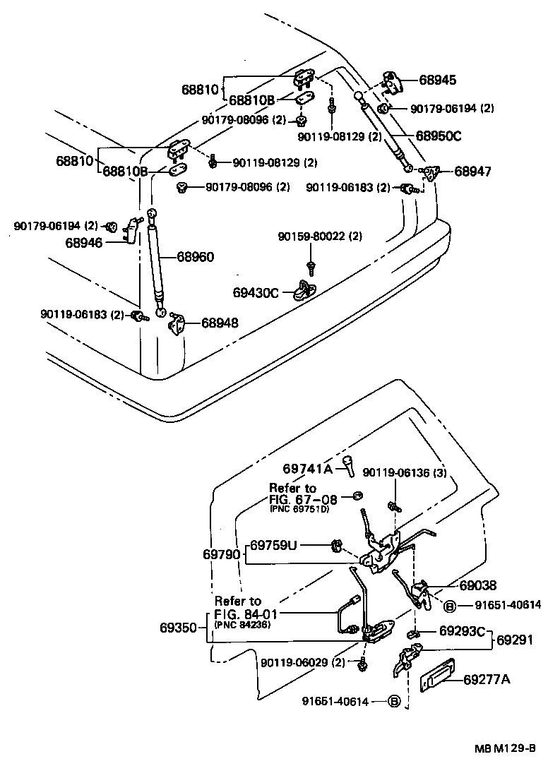 68960-91707 STAY ASSY, BACK DOOR, LH product image