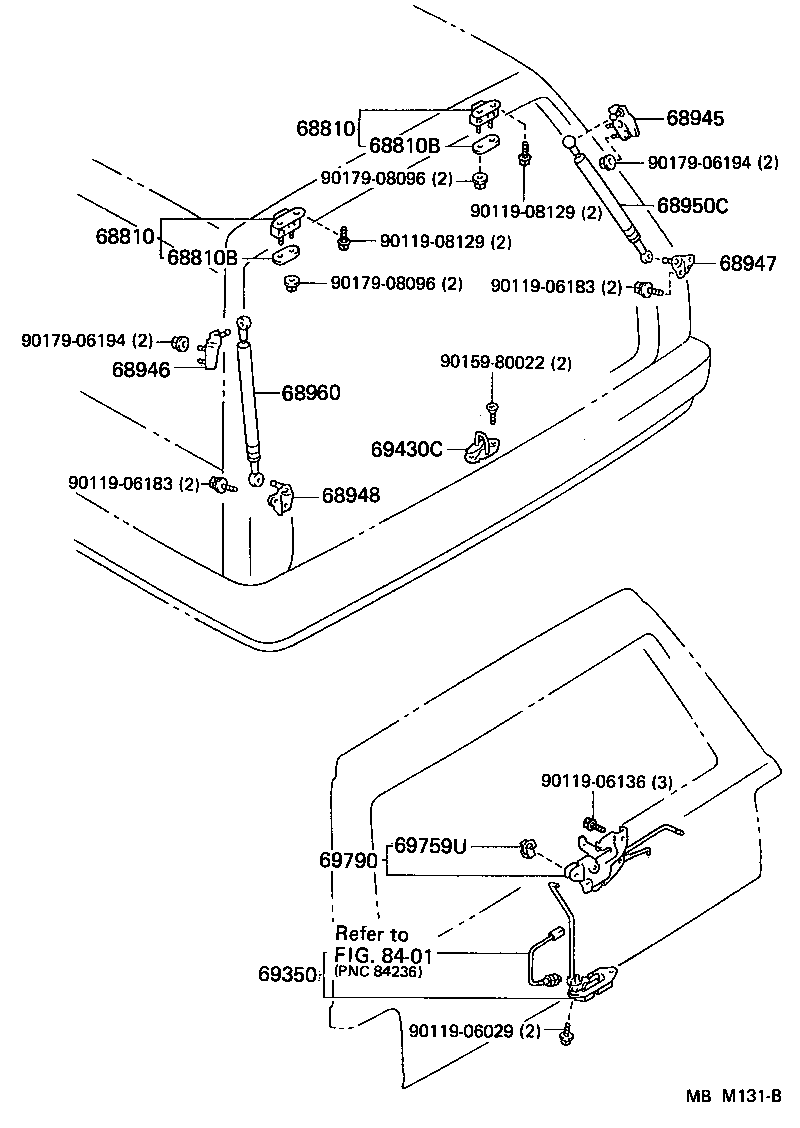 68960-91707 STAY ASSY, BACK DOOR, LH product image