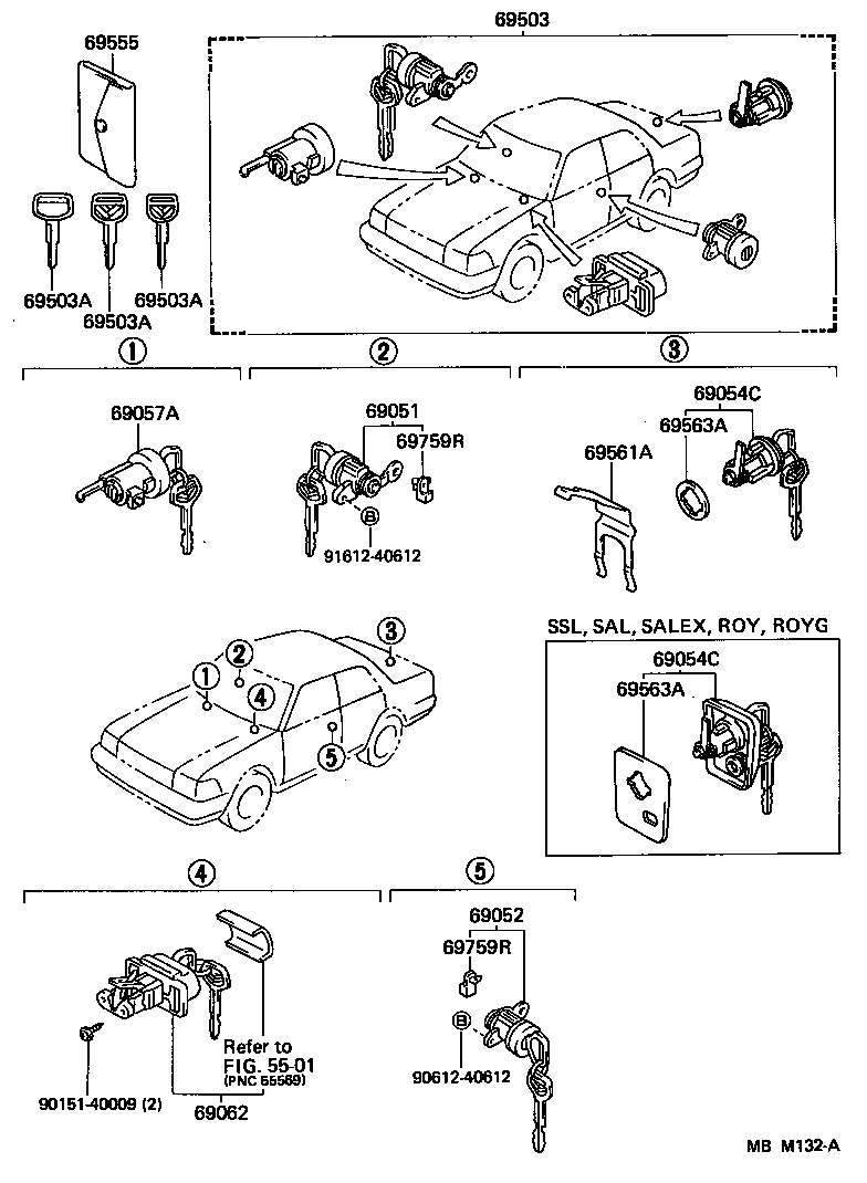 69005-30431 CYLINDER SET, LOCK product image