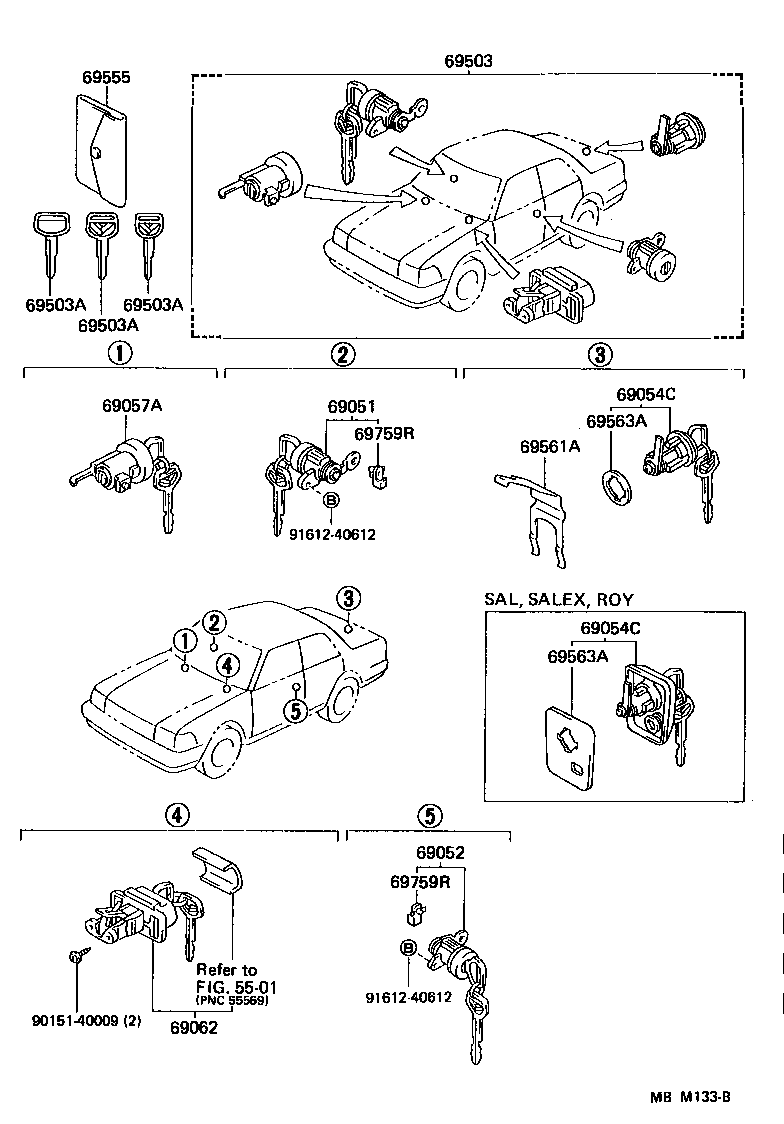 69005-30520 CYLINDER SET, LOCK product image