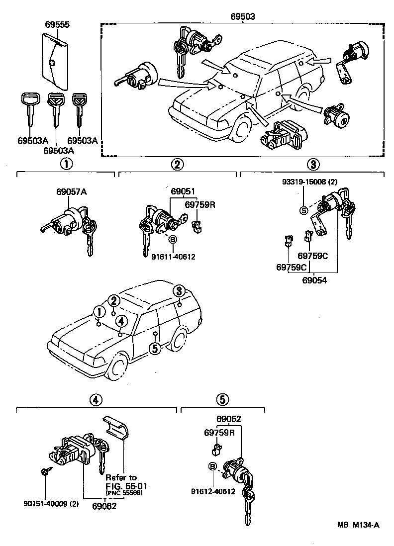 69005-30431 CYLINDER SET, LOCK product image