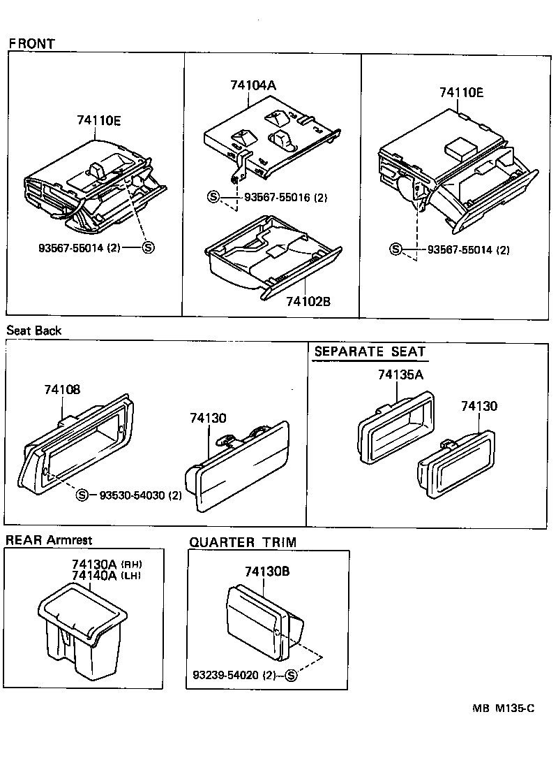 74110-30110 RECEPTACLE ASSY, FRONT ASH product image