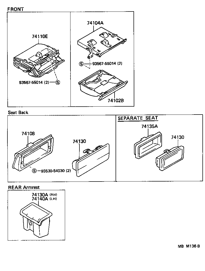 74104-30180 RETAINER SUB-ASSY, FRONT ASH RECEPTACLE product image