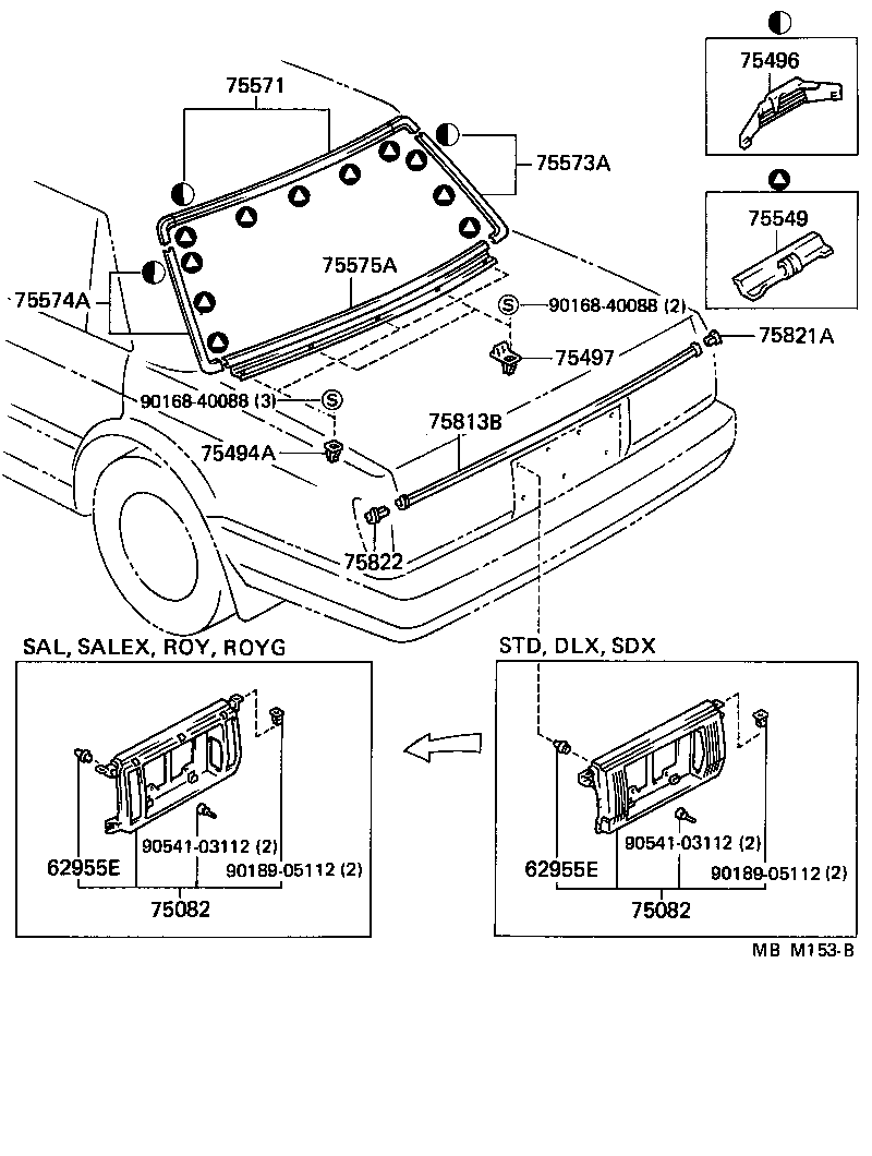 75813-30100 MOULDING, LUGGAGE COMPARTMENT DOOR product image