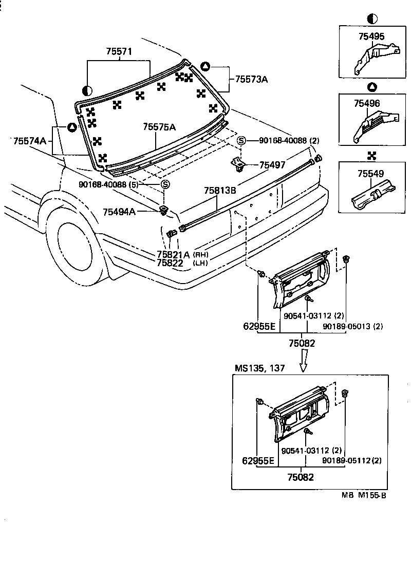75813-30100 MOULDING, LUGGAGE COMPARTMENT DOOR product image